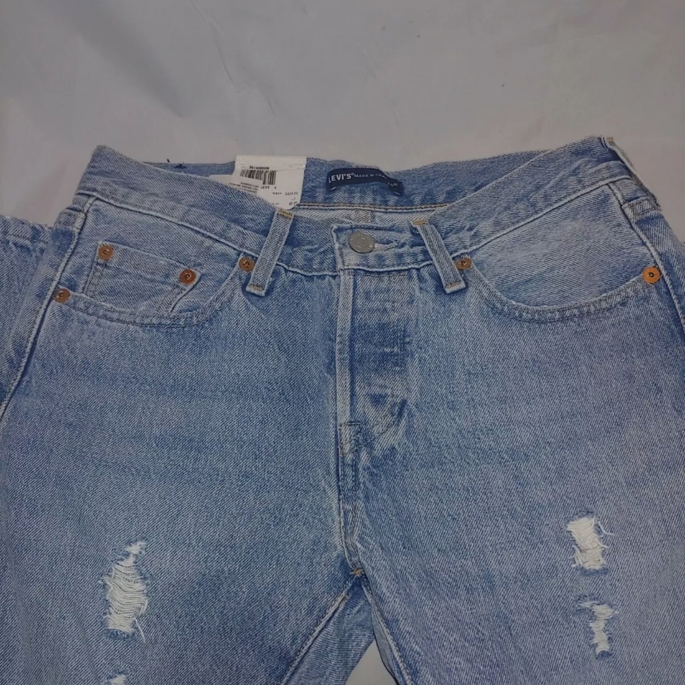 Levi's Made & Crafted Women 501 Taper Jeans Mid rise button fly cropped Size 25